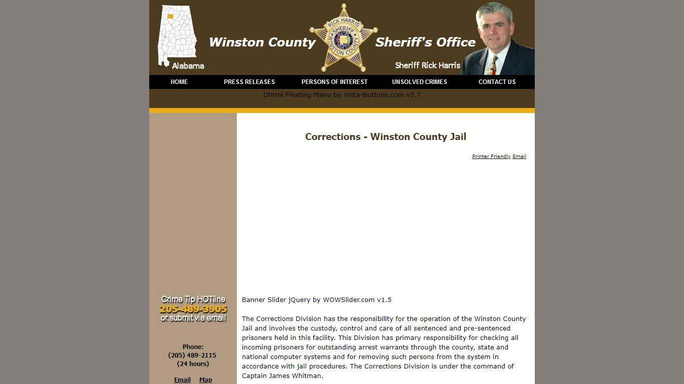 Corrections Division -- Winston County Sheriff's Office